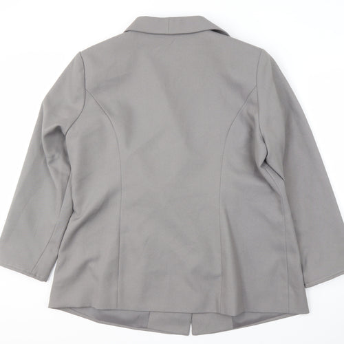 Damart Women's Grey Blazer, Size 20, Notch Lapel