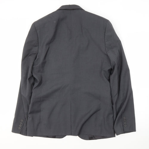 H&M Men's Grey Suit Jacket 38L Regular Fit
