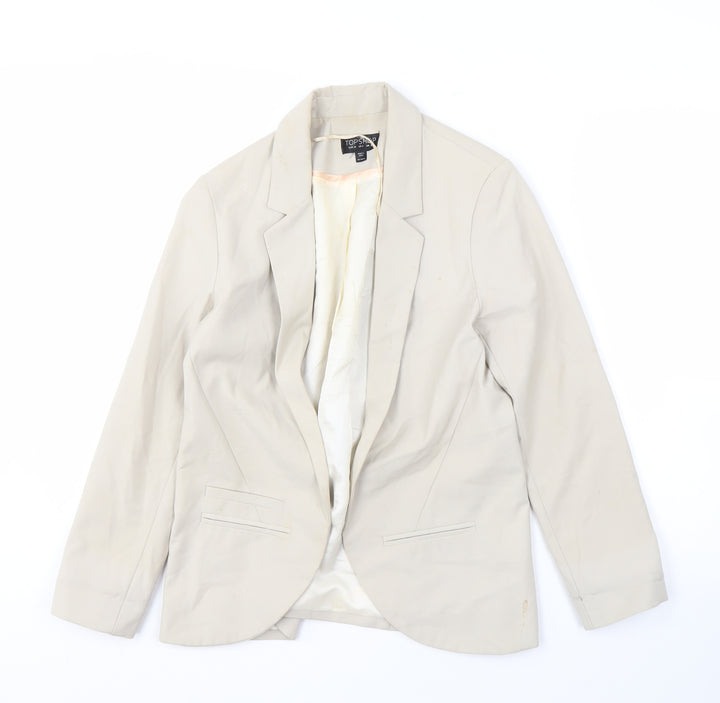 Topshop Women's Beige Blazer, UK 8, Notch Lapel, Lined