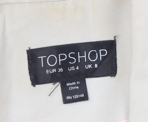 Topshop Women's Beige Blazer, UK 8, Notch Lapel, Lined