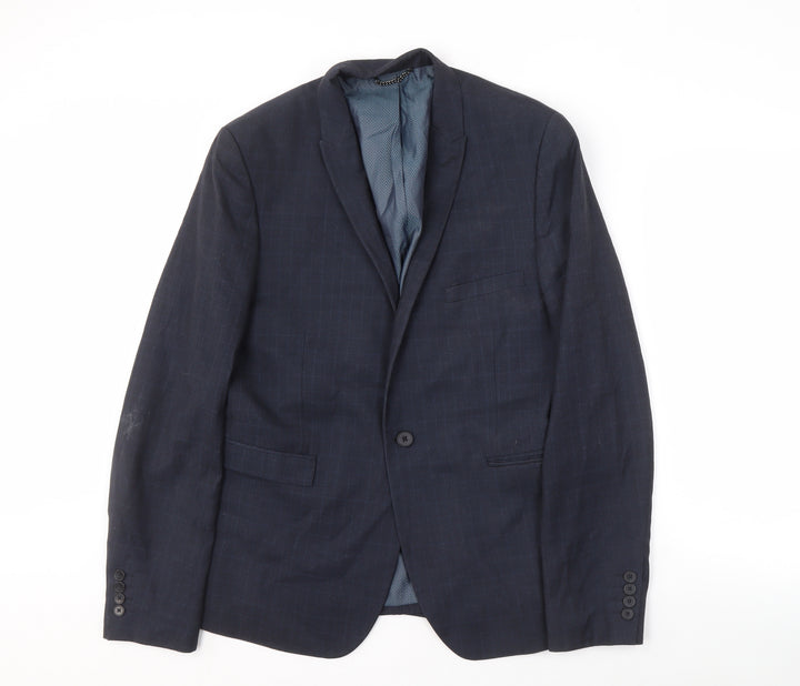 Burton Menswear London Men's Blue Jacket 42 Skinny Fit