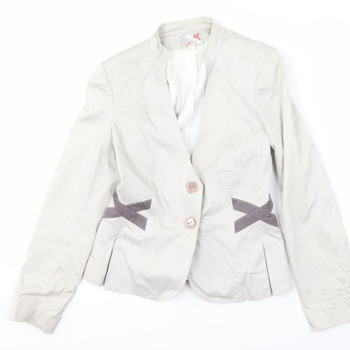 Dau Women Ivory Blazer M Button Casual