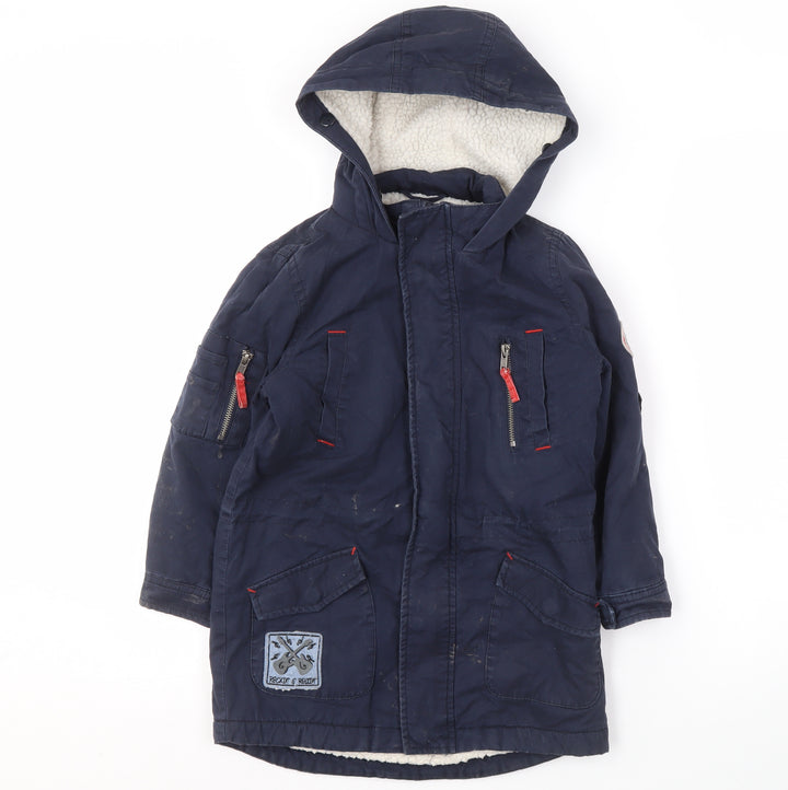 Joe Browns Boys Blue Hooded Jacket 6-7 Yrs with Pockets
