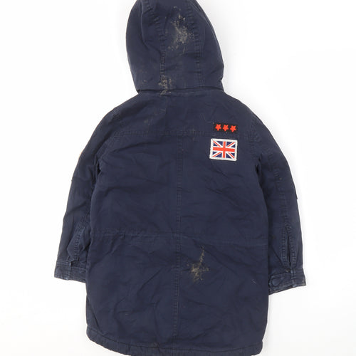 Joe Browns Boys Blue Hooded Jacket 6-7 Yrs with Pockets