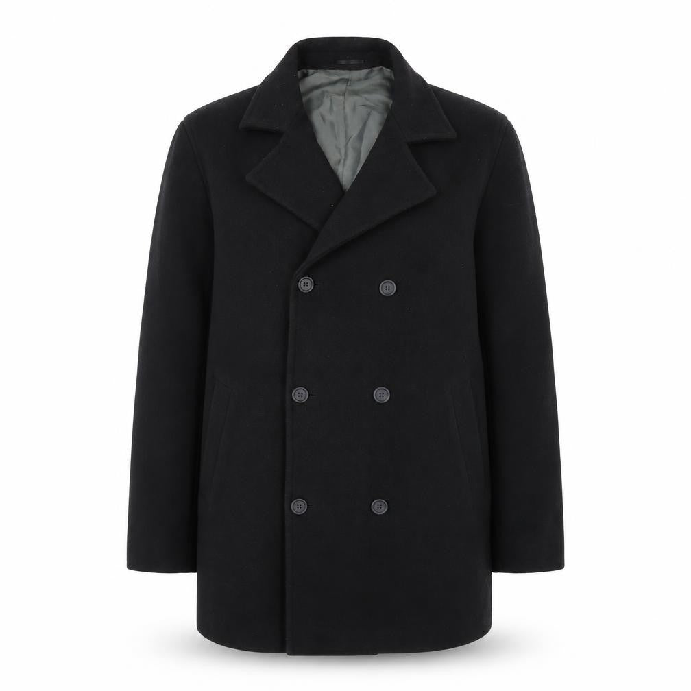 Front view of Willson Women's Black Wool Blend Pea Coat, size M
