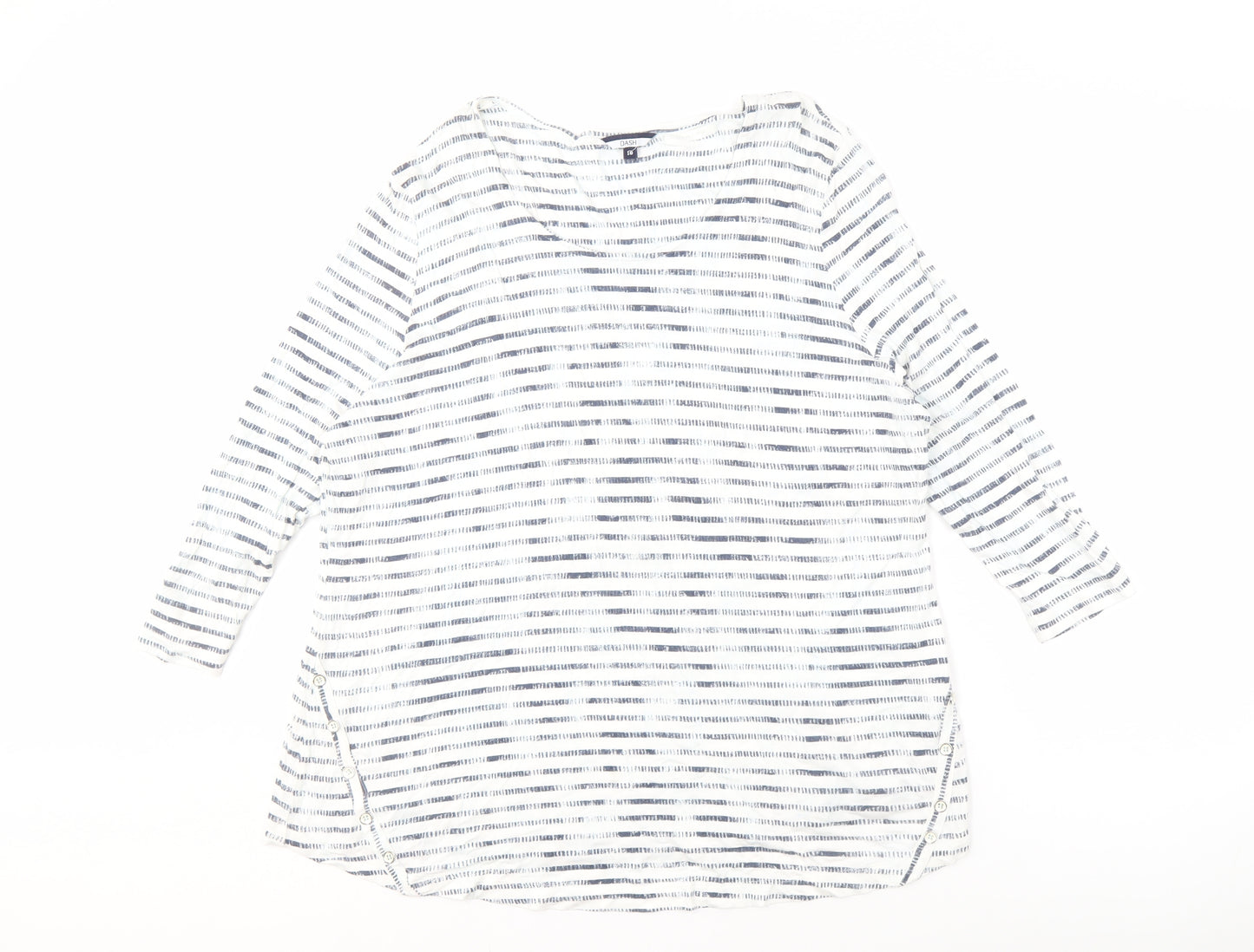 Dash Women’s White Striped T-Shirt Size 18
