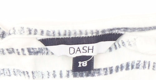 Dash Women’s White Striped T-Shirt Size 18