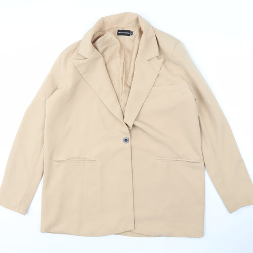 PrettyLittleThing Women Beige Blazer, UK 6, One-Button