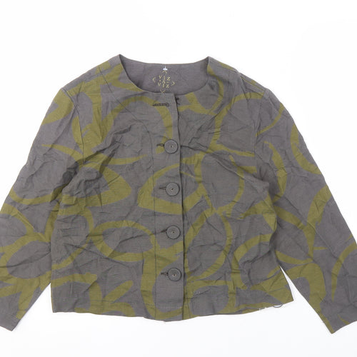 VIZ Women's Grey Multicoloured Jacket Size 12