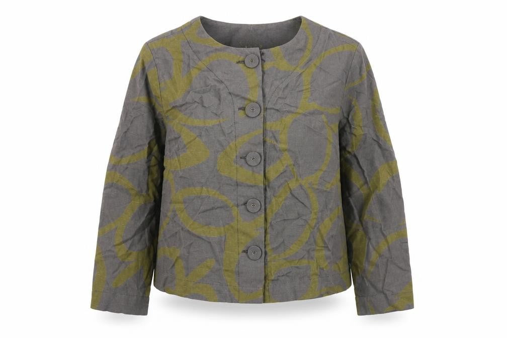 Front view of VIZ Women's Grey Multicoloured Jacket, size 12