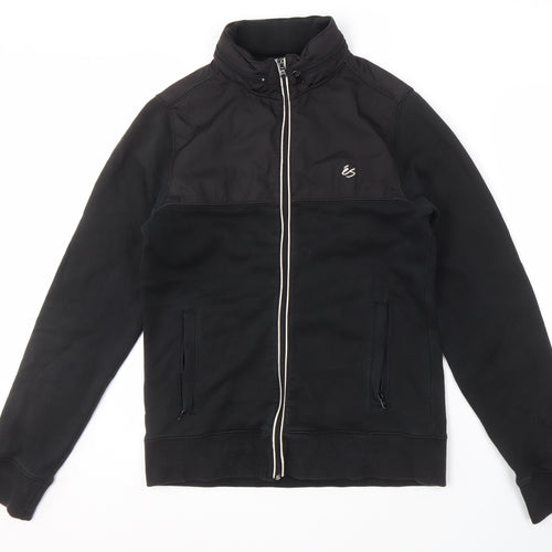éS Men's Black Bomber Jacket, Size S, Full Zip Casual