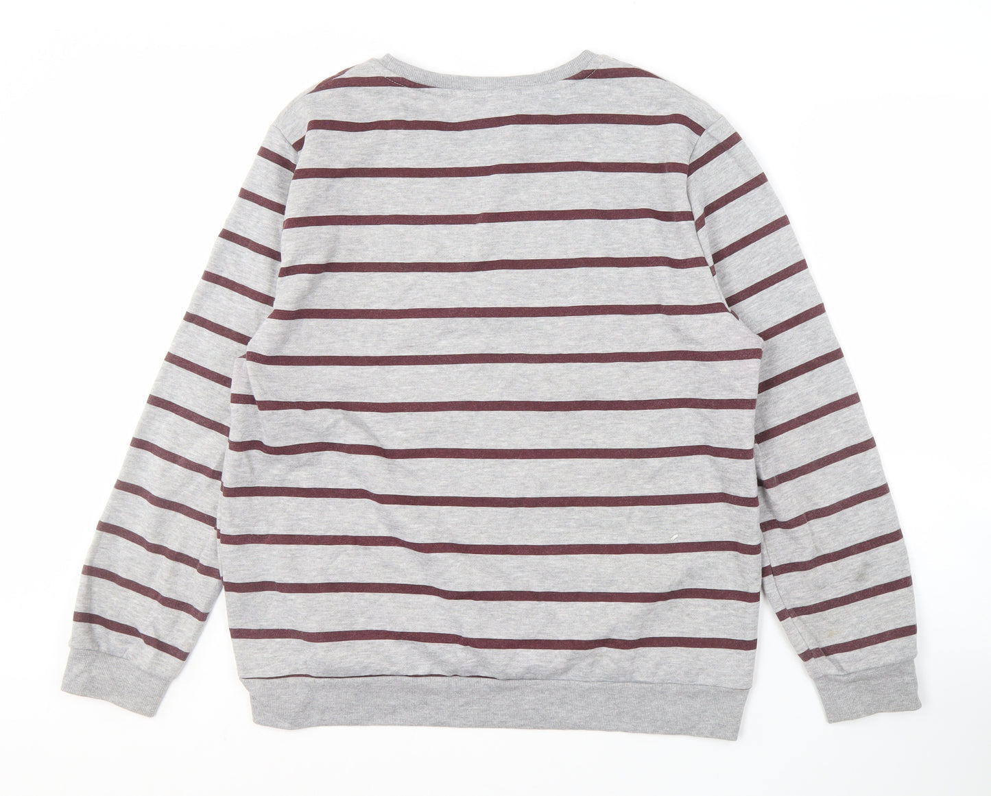 Harry Potter Unisex Adults Grey Striped Pullover Sweatshirt L