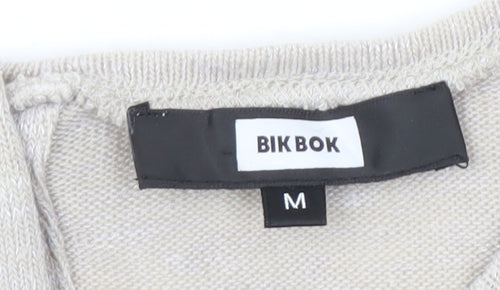 BIKBOK Women's Beige Cardigan M Long Sleeve Knit