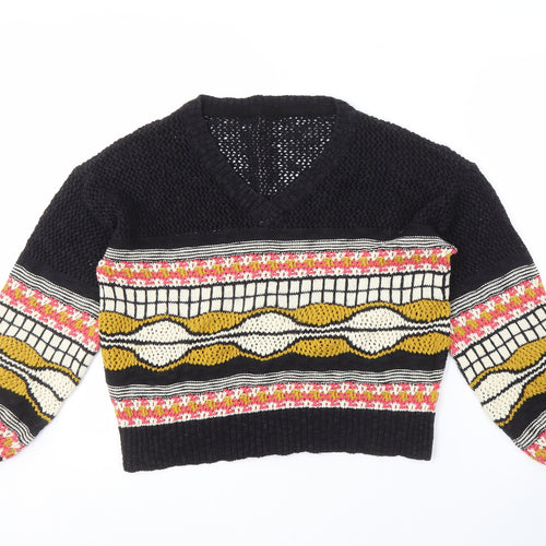 Next Women's Black Multicoloured Pullover Jumper S