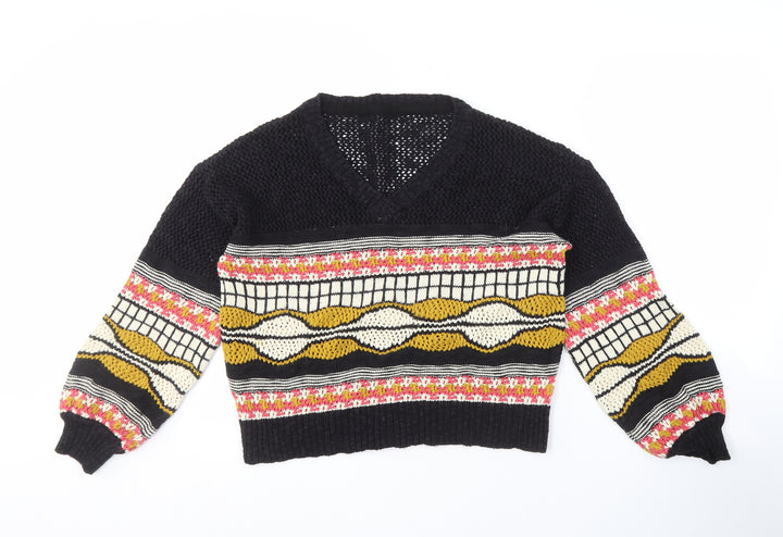 Next Women's Black Multicoloured Pullover Jumper S