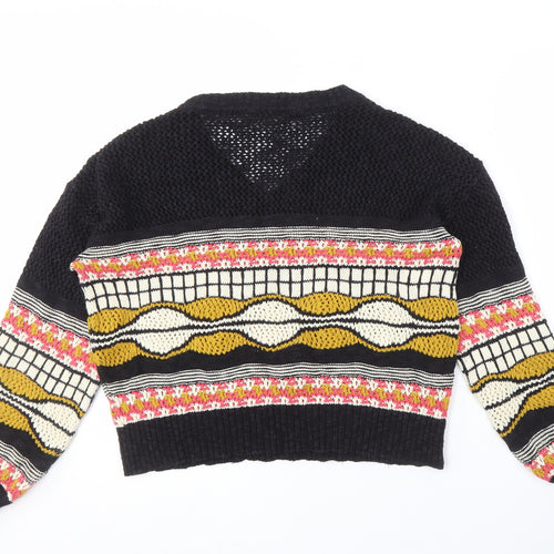 Next Women's Black Multicoloured Pullover Jumper S