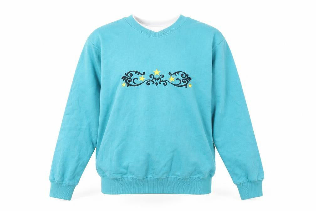Front view of Pembrook Women's Blue Pullover Sweatshirt M