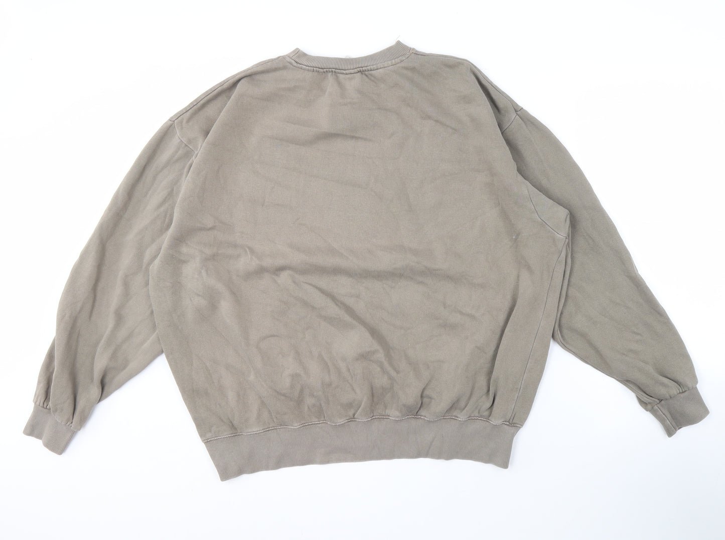 Pull & Bear Men's Brown Logo Pullover Sweatshirt L