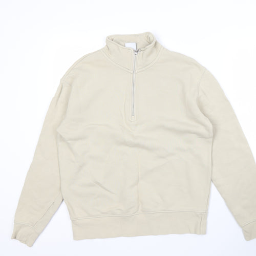 Zara Men's Beige Pullover Sweatshirt S
