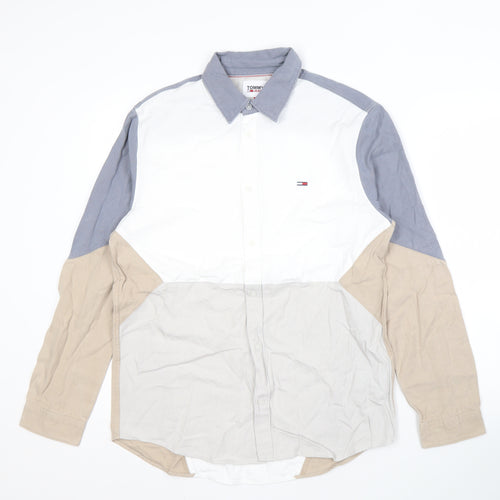 Tommy Jeans Men's Colourblock Cotton Shirt M Beige
