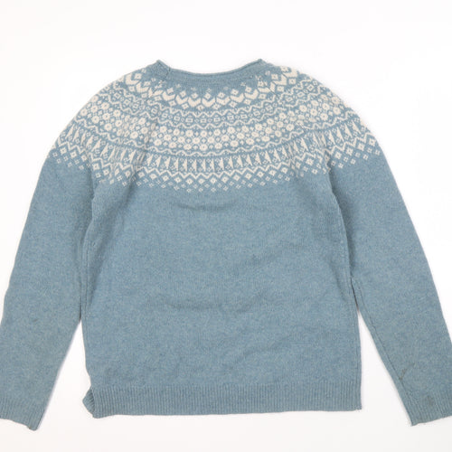 Paul Costelloe Women's Blue Fair Isle Wool Jumper M