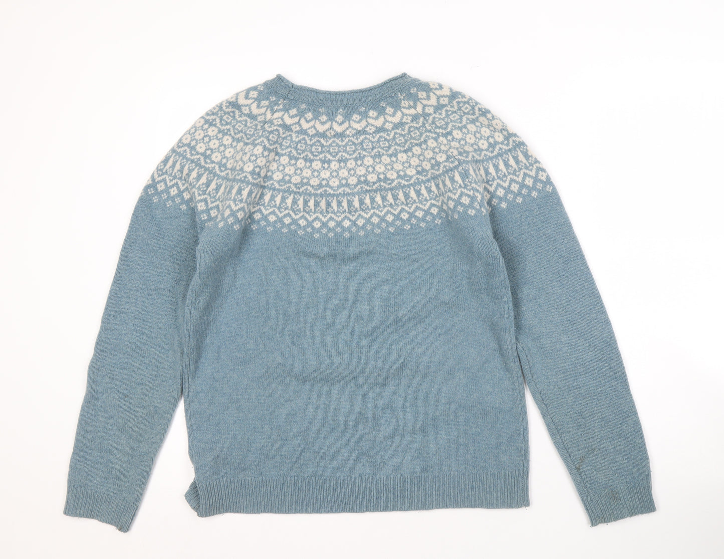 Paul Costelloe Women's Blue Fair Isle Wool Jumper M