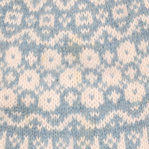 Paul Costelloe Women's Blue Fair Isle Wool Jumper M