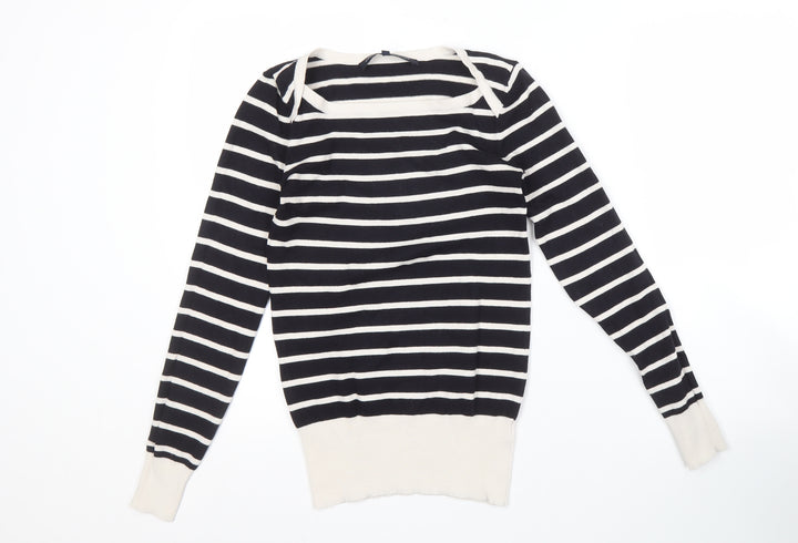 French Connection Women's Black Striped Pullover XS