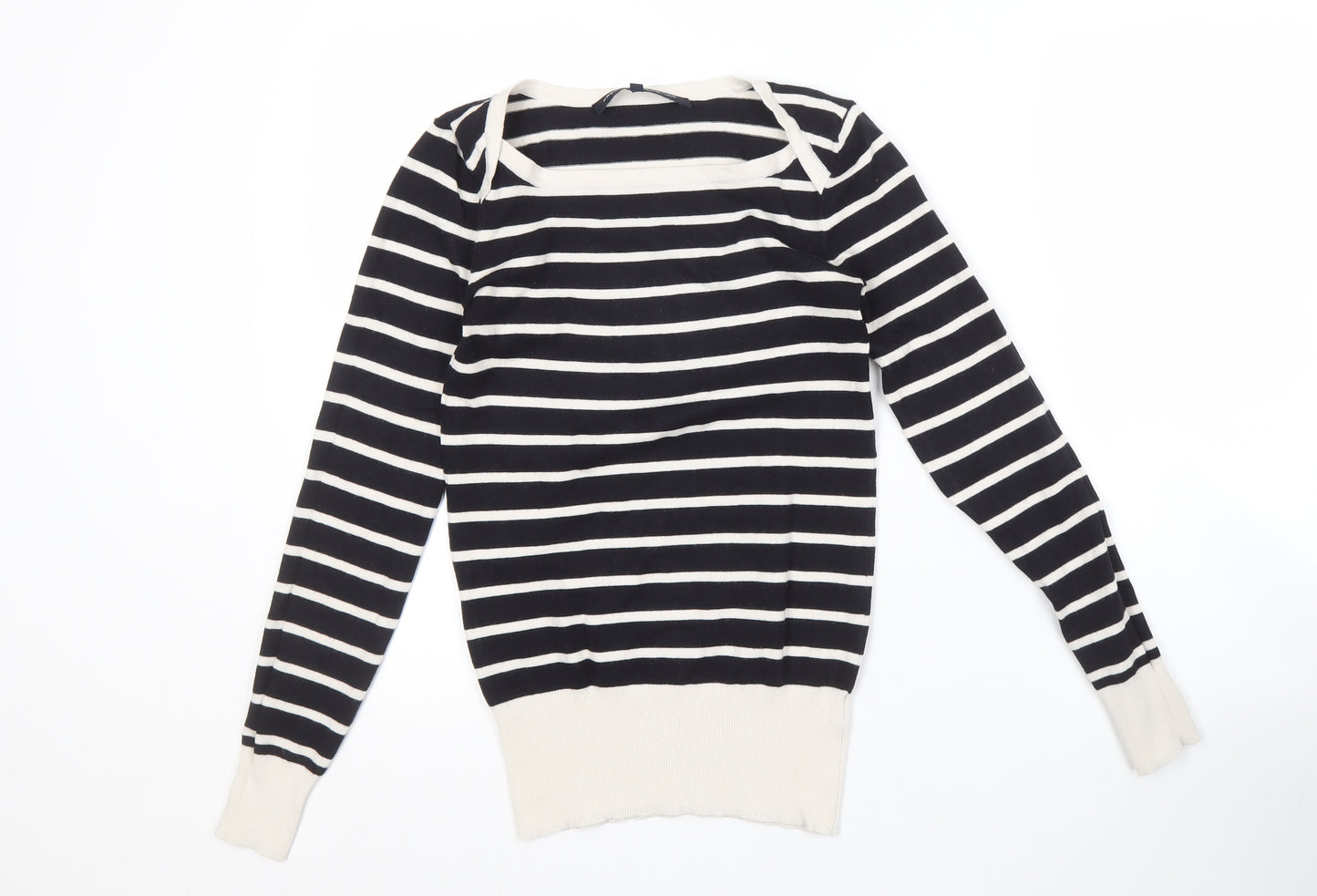 French Connection Women's Black Striped Pullover XS