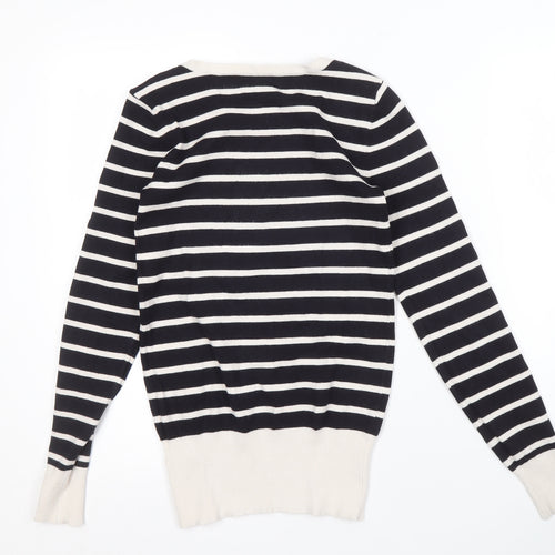 French Connection Women's Black Striped Pullover XS