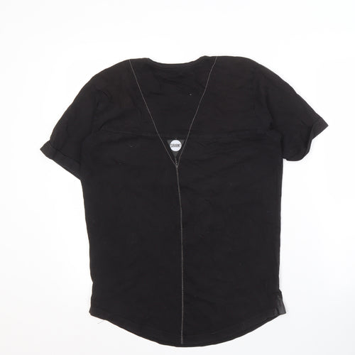 Savant Men's Black Cotton Colourblock T-Shirt