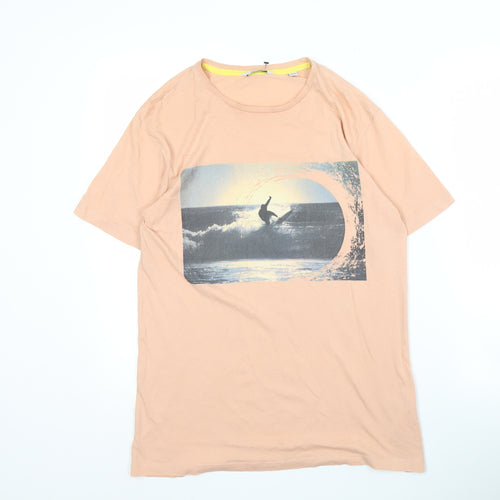 Only & Sons Men's Beige XS Graphic Print T-Shirt