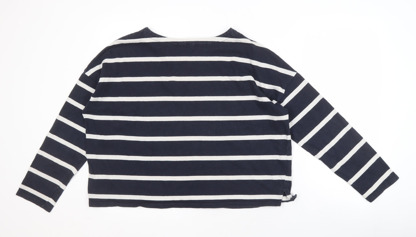 Next Women's Blue Striped Long Sleeve T-Shirt, Size 14