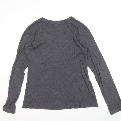Central Park West Women's Grey Long Sleeve Cotton Top