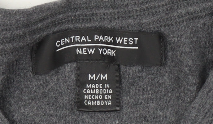 Central Park West Women's Grey Long Sleeve Cotton Top