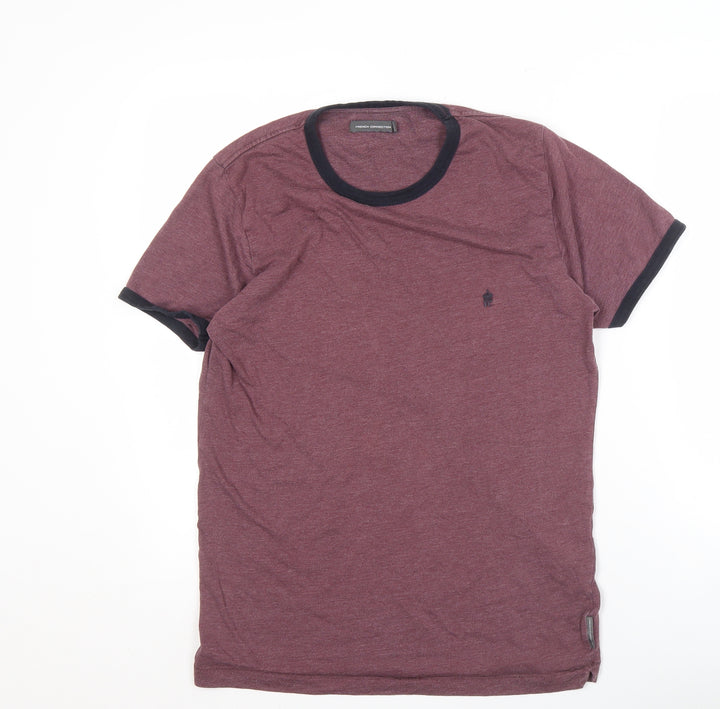French Connection Men's Purple T-Shirt, Size L, Crew Neck
