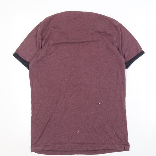 French Connection Men's Purple T-Shirt, Size L, Crew Neck