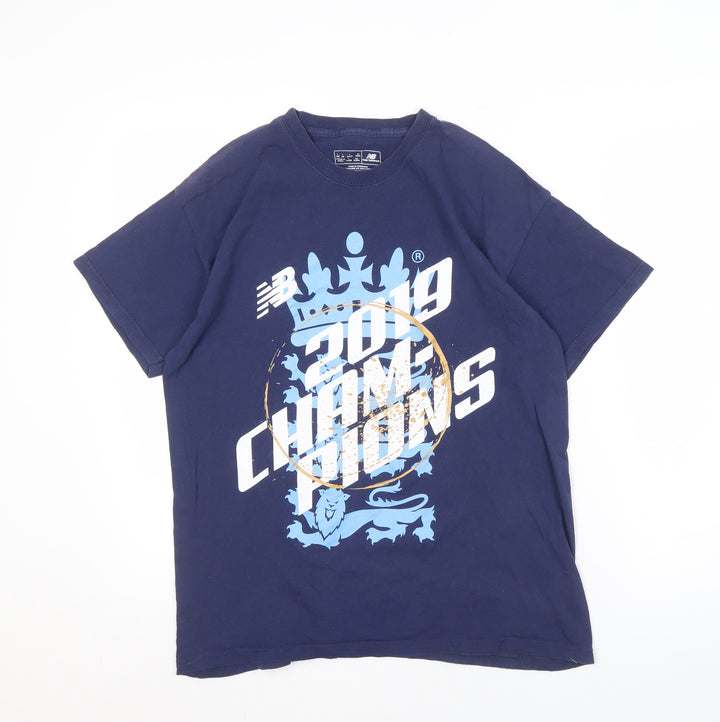 New Balance Men's Blue Graphic Print T-Shirt L