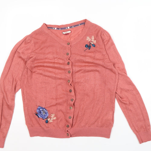 Joe Browns Women's Pink Floral Cardigan Size 14