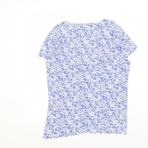 RJR John Rocha Women's Blue Floral V-Neck Top