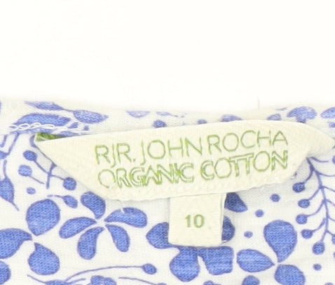 RJR John Rocha Women's Blue Floral V-Neck Top