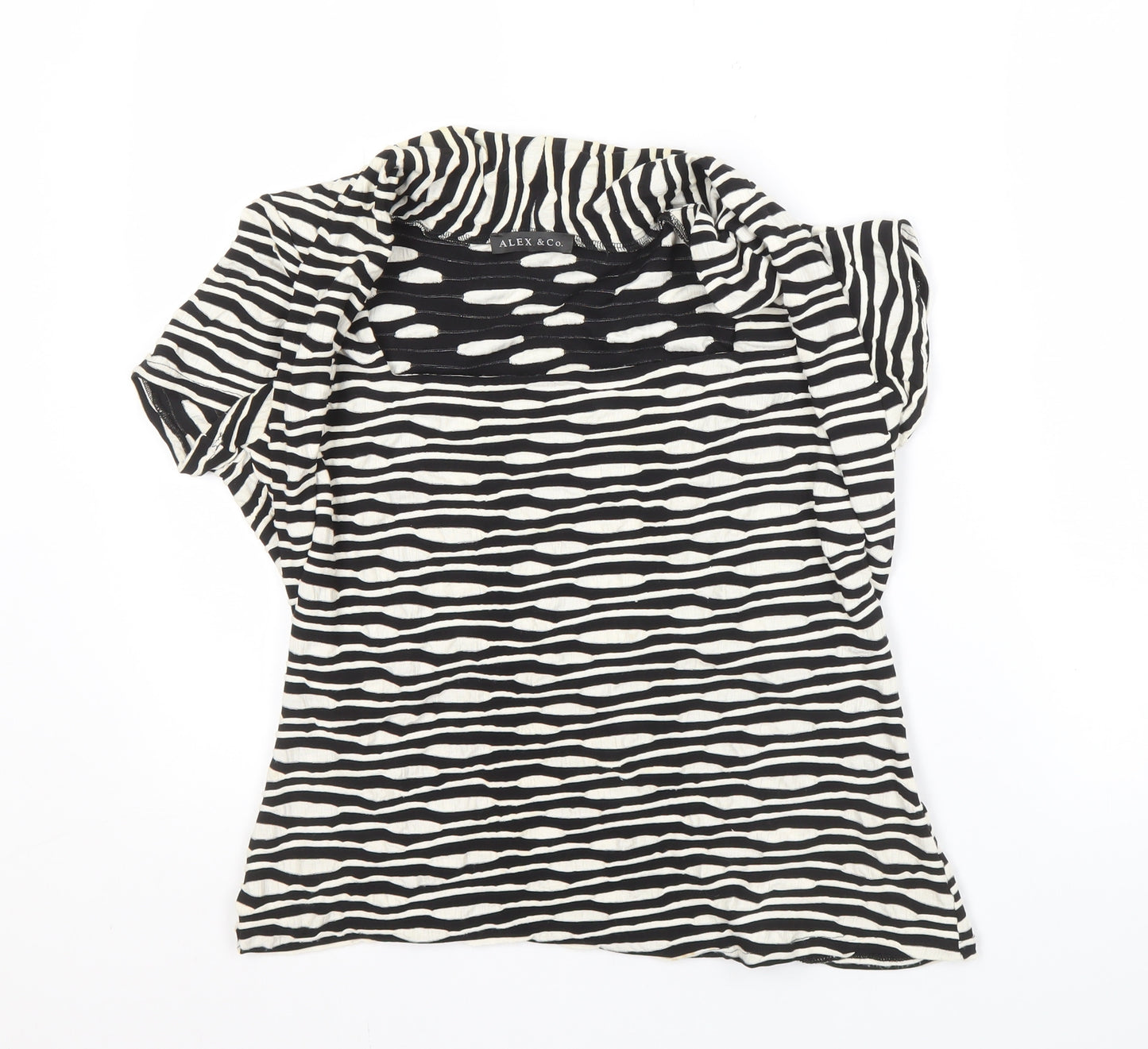 Alex & Co. Women's Black Animal Print Top L