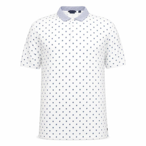 Scotch & Soda Men's White Geometric 2XL Polo Shirt