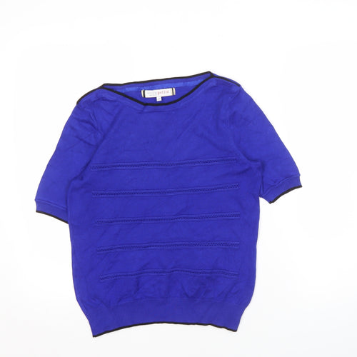 Principles Petite Blue Cotton Boat Neck Jumper