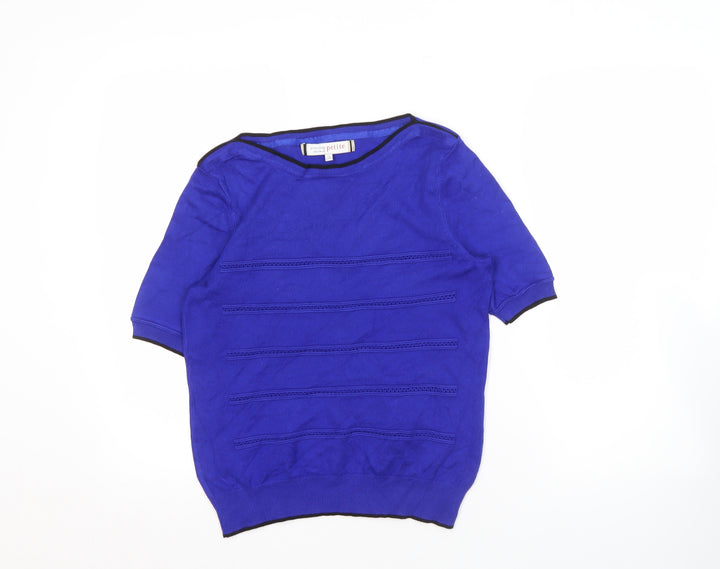 Principles Petite Blue Cotton Boat Neck Jumper