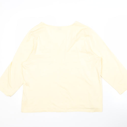 Viyella Women's Ivory Embroidered 3/4 Sleeve Top L