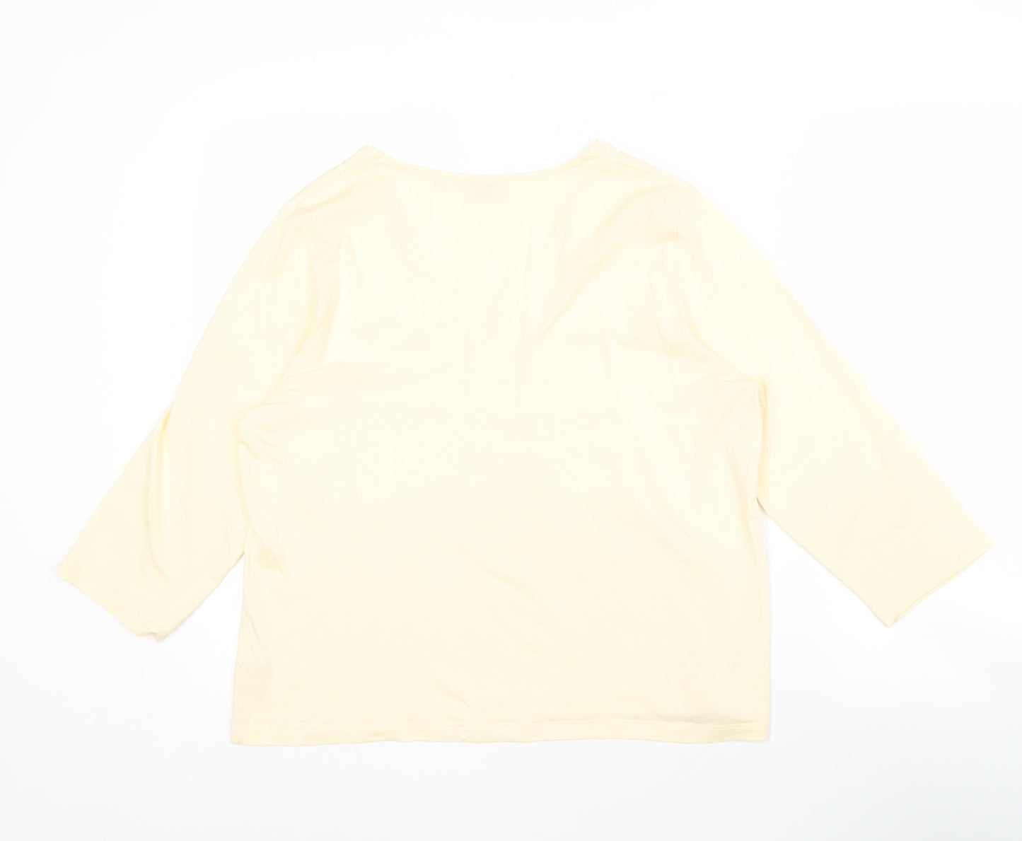 Viyella Women's Ivory Embroidered 3/4 Sleeve Top L