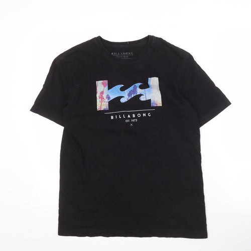 Billabong Unisex Black T-Shirt Size 14 Lightweight Casual