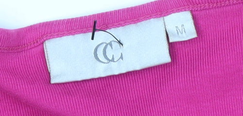 CC Women's Pink T-Shirt, M, Cotton, Short Sleeve