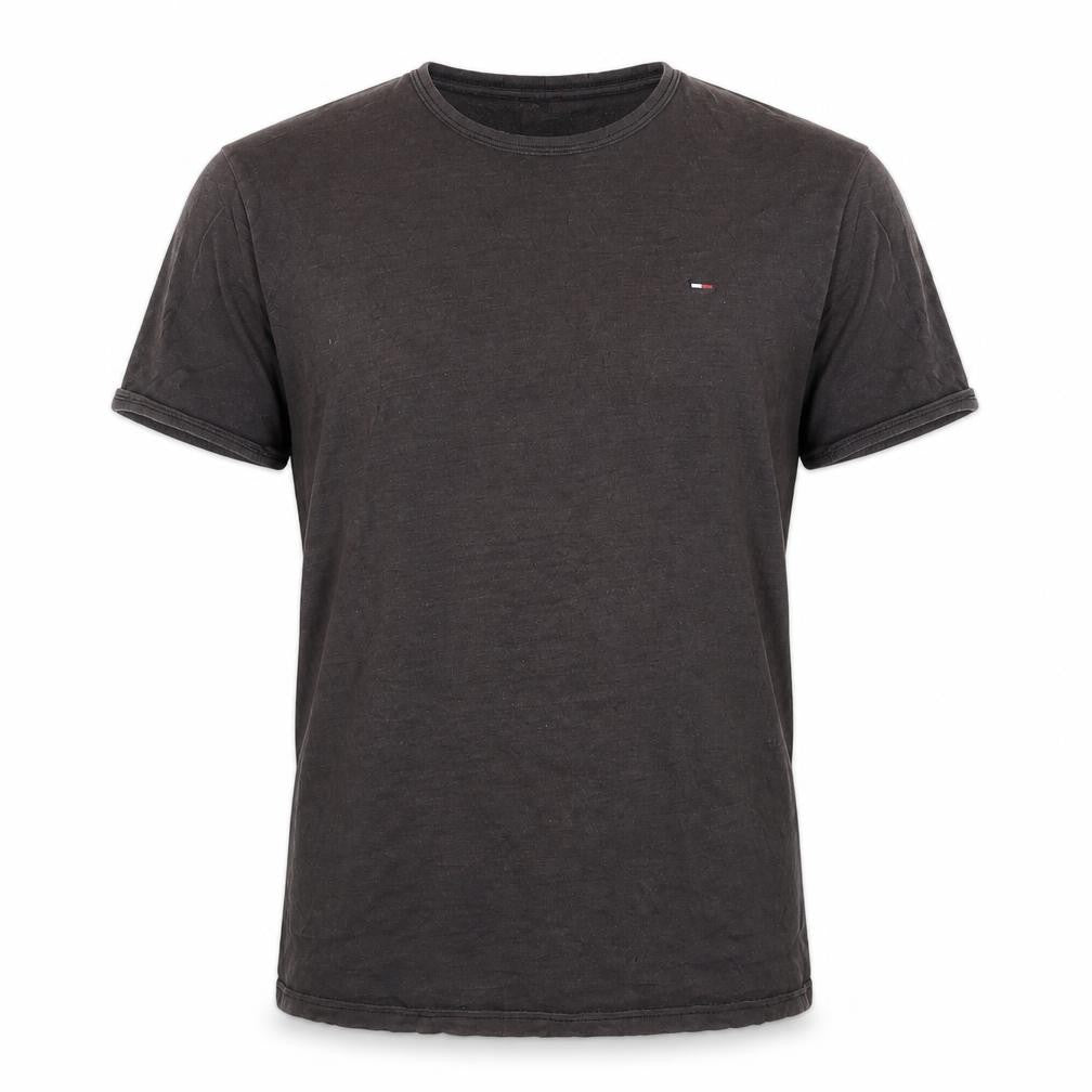 Front view of Hilfiger Denim Men's Black Classic T-Shirt, L